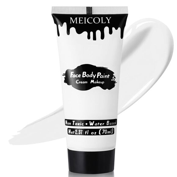 MEICOLY White Face Body Paint,2.37Oz Large Tube Water Based Washable Body Paint - Picture 1 of 1